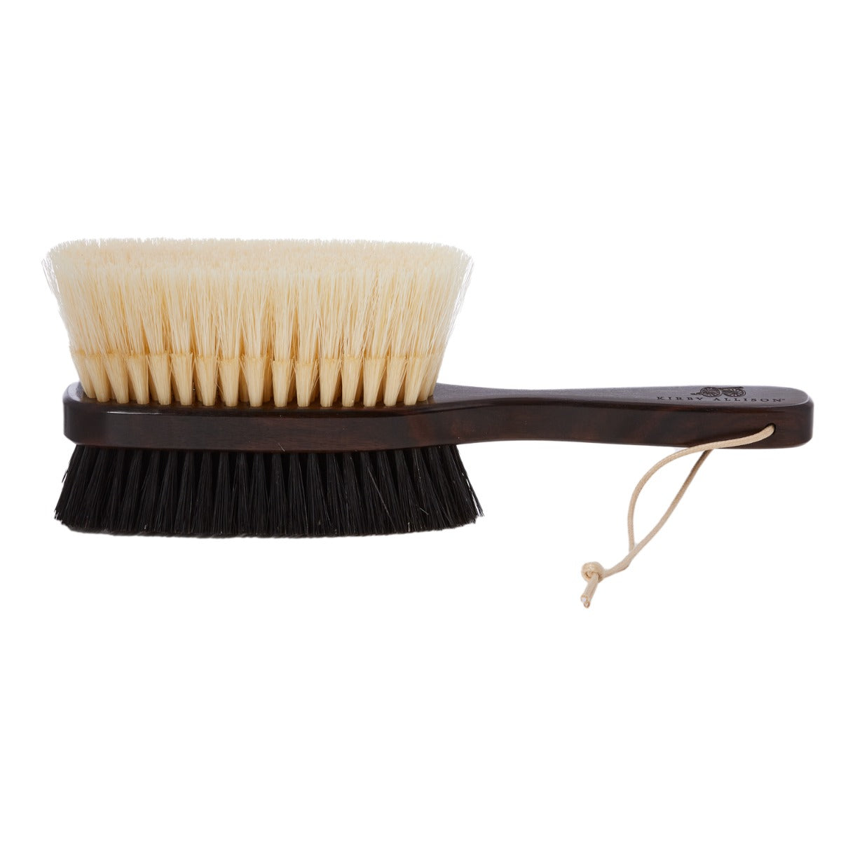 A KirbyAllison.com Ebony Deluxe Double-Sided Garment Brush.