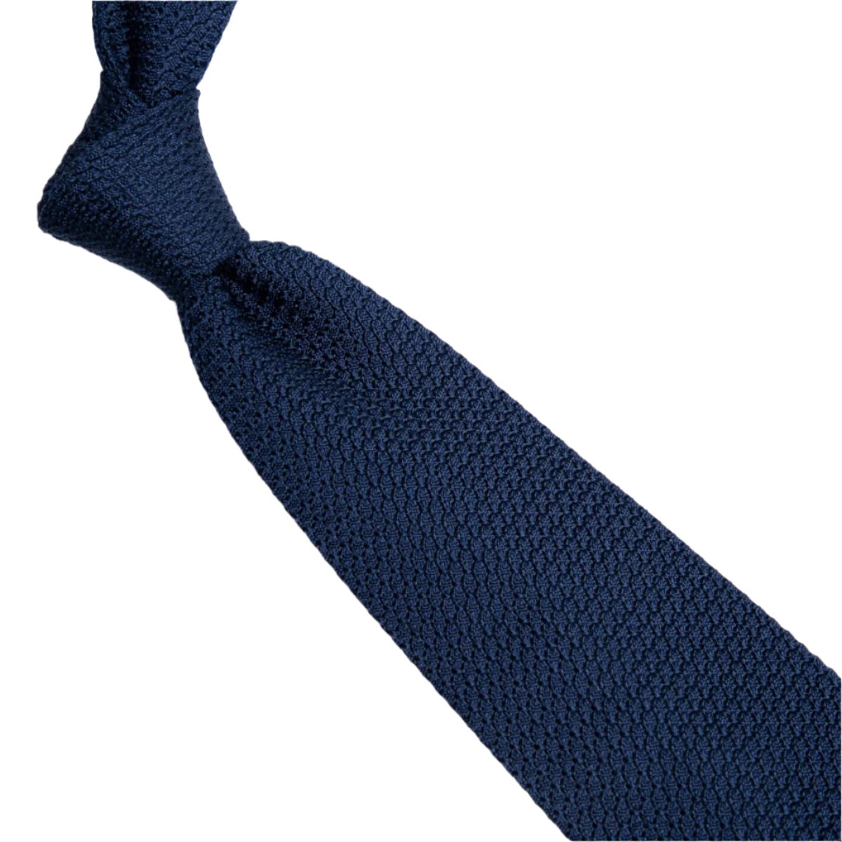 A handmade, highest quality Sovereign Grade Grenadine Grossa Dark Navy tie by KirbyAllison.com, made in the United Kingdom.