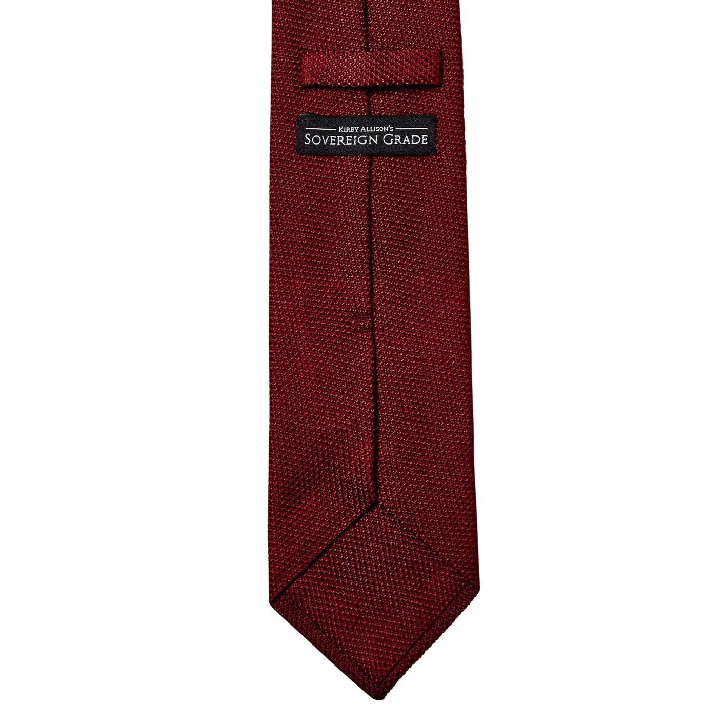 A Sovereign Grade Grenadine Fina Ruby Tie by KirbyAllison.com on a white background.