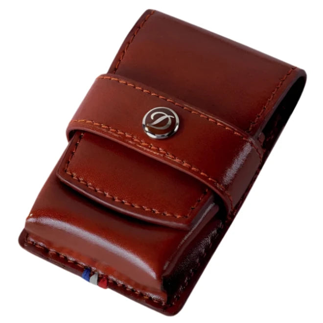 S.T. Dupont Brown Leather Le Grand Cling Lighter Case