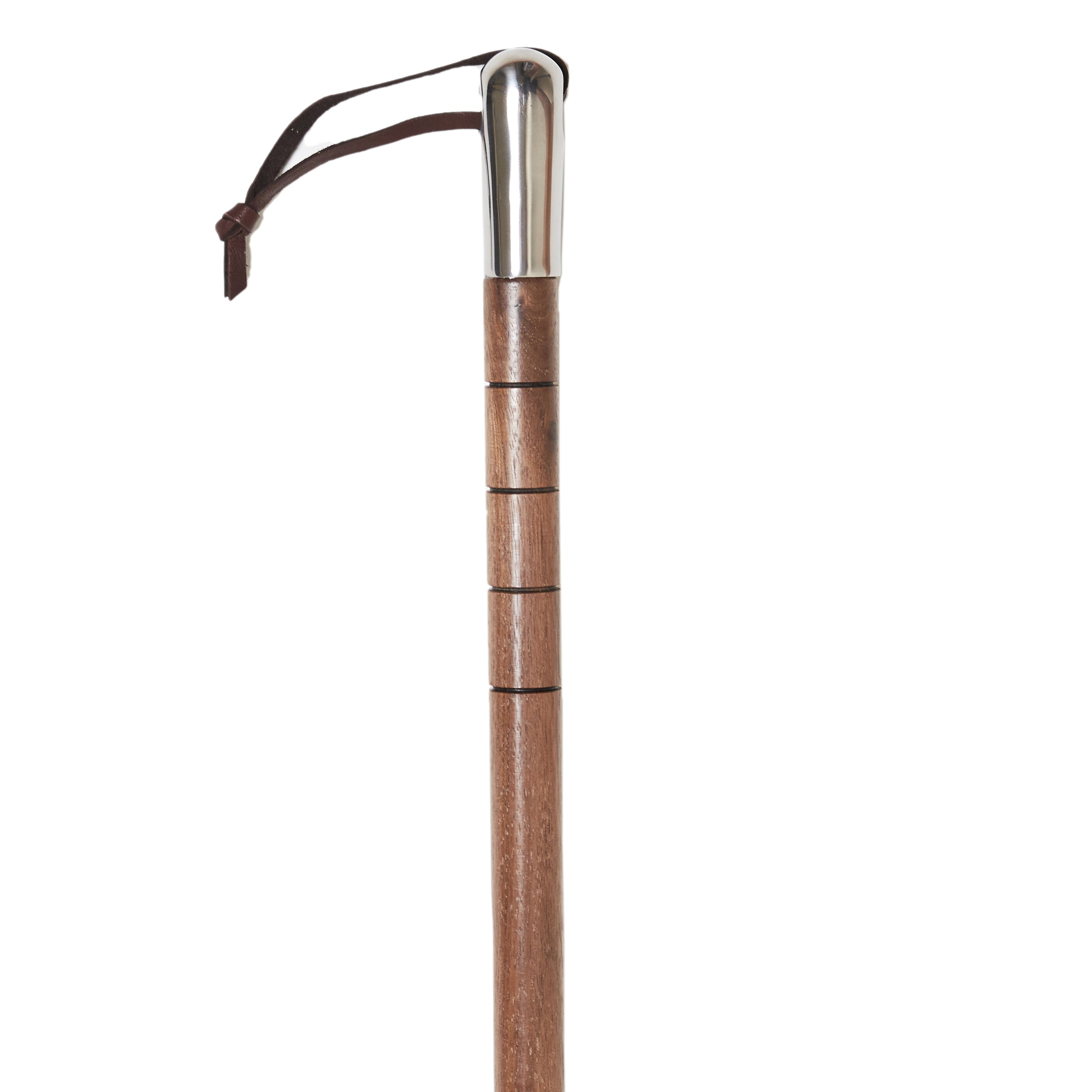 A KirbyAllison.com Walnut Full-Length Shoe Horn with a glossy finish.