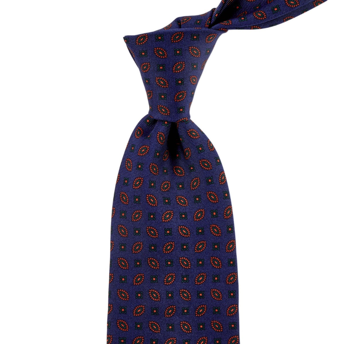 Sovereign Grade Navy and Chestnut Diamond Alternating Ancient Madder Silk Tie