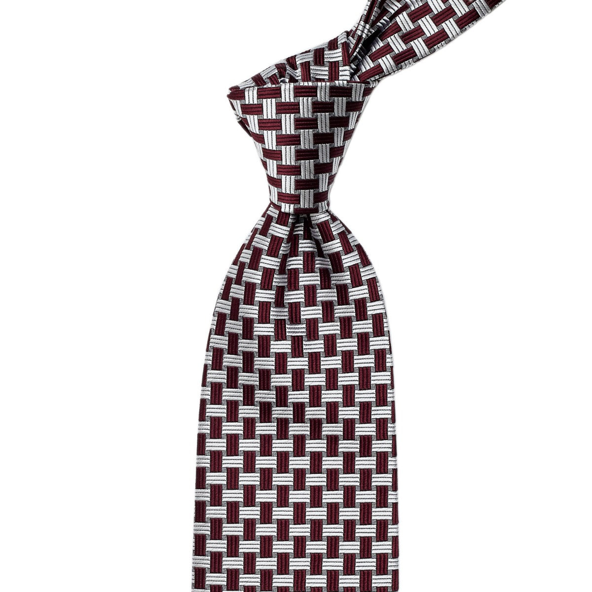 A Sovereign Grade Oxblood Basket Weave Silk Tie handmade in the United Kingdom sold by KirbyAllison.com.