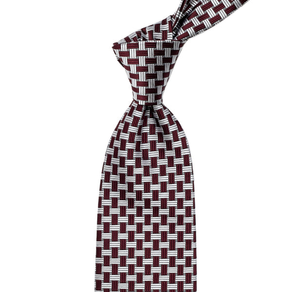 小物 CTHY BIASCUT SILK TIE Sovereign Grade Oxblood Basket Weave Silk Tie | KirbyAllison.com