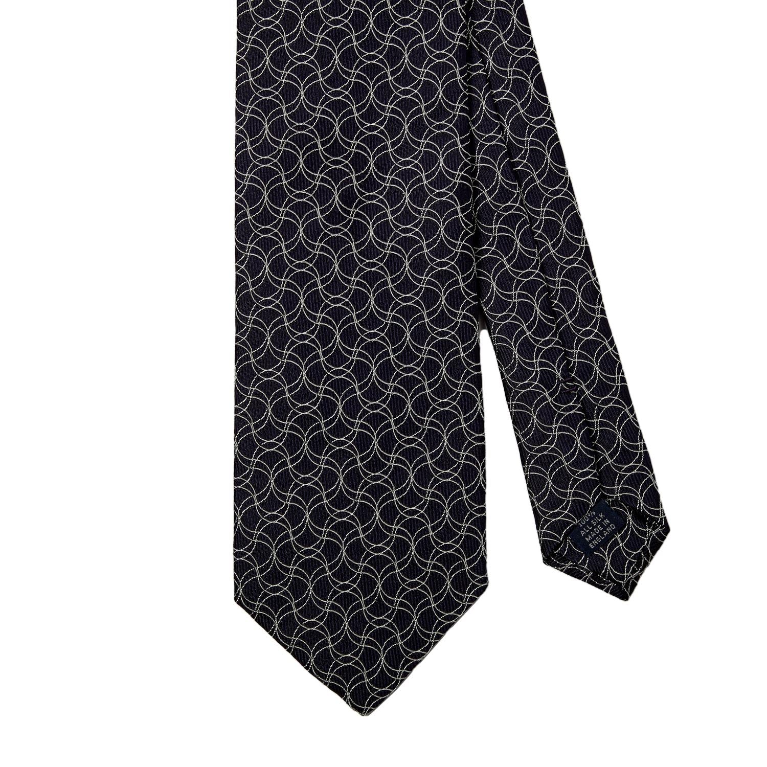 A Sovereign Grade Navy and White Swirl Jacquard Tie by KirbyAllison.com.