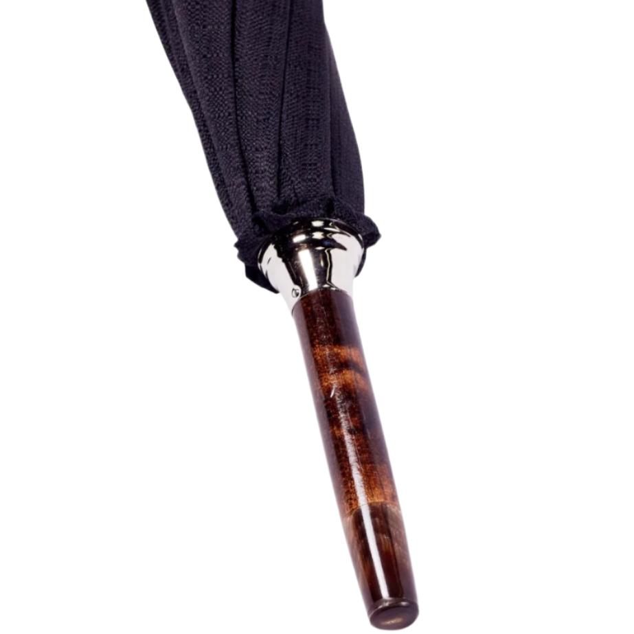 A Shiny Tiger Maple Handle w/ Imperial Black Canopy umbrella, designed by KirbyAllison.com.