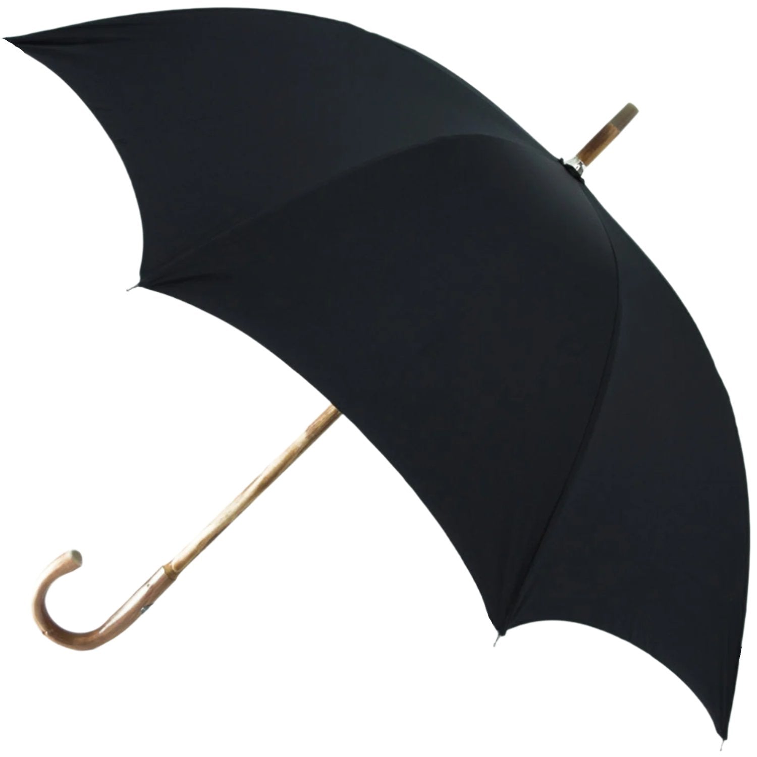 Maglia Francesco Black Canopy Umbrella with Chestnut Canopy and Horn Tip