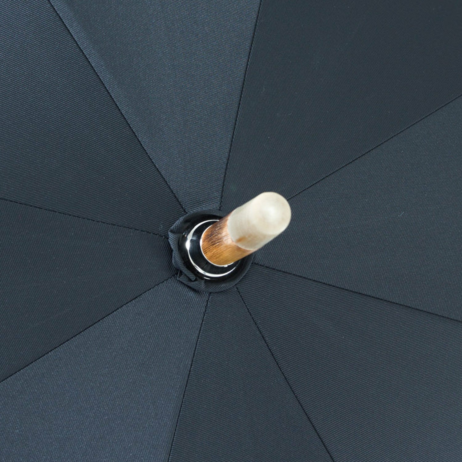 Maglia Francesco Black Canopy Umbrella with Chestnut Canopy and Horn Tip