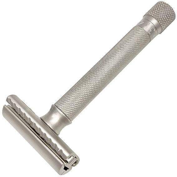 A KirbyAllison.com Variant Adjustable Safety Razor on a white background.