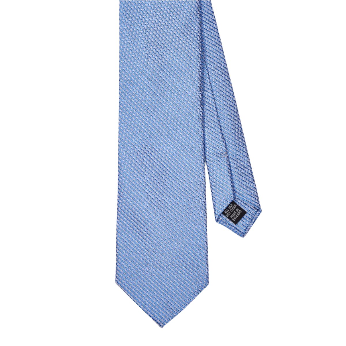 A KirbyAllison.com Sovereign Grade Sky Blue Jacquard Mock Grenadine tie.