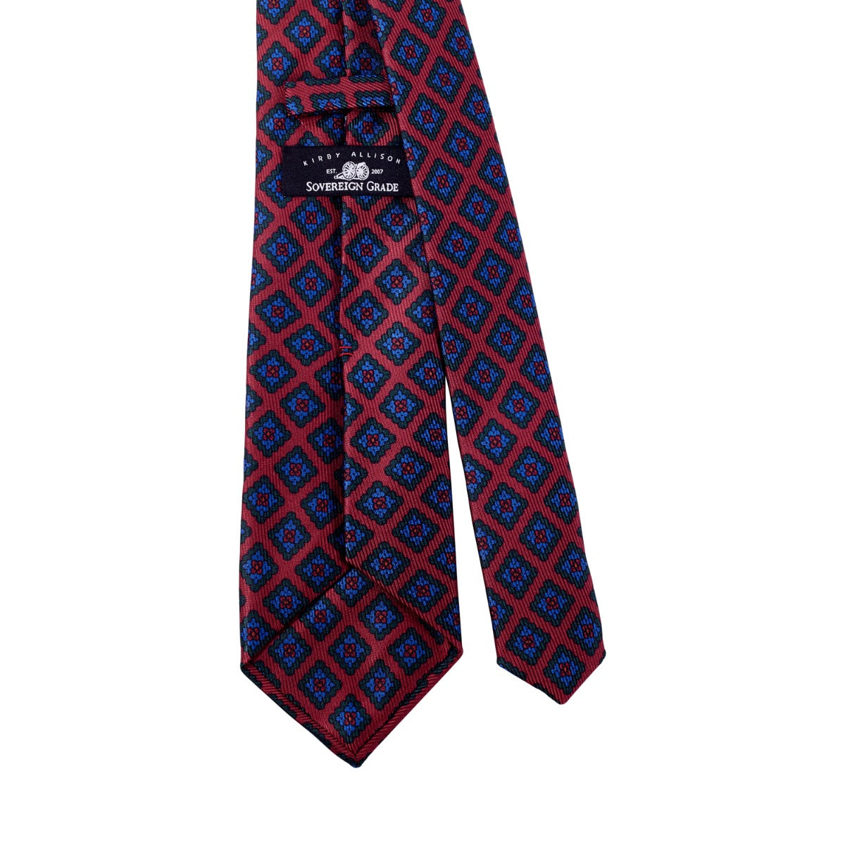 Sovereign Grade Oxblood Diamond Ancient Madder Silk Tie - 150 cm