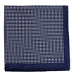 Handmade in England, Sovereign Grade 100% Silk Navy Repeating White Star Pocket Square by KirbyAllison.com.