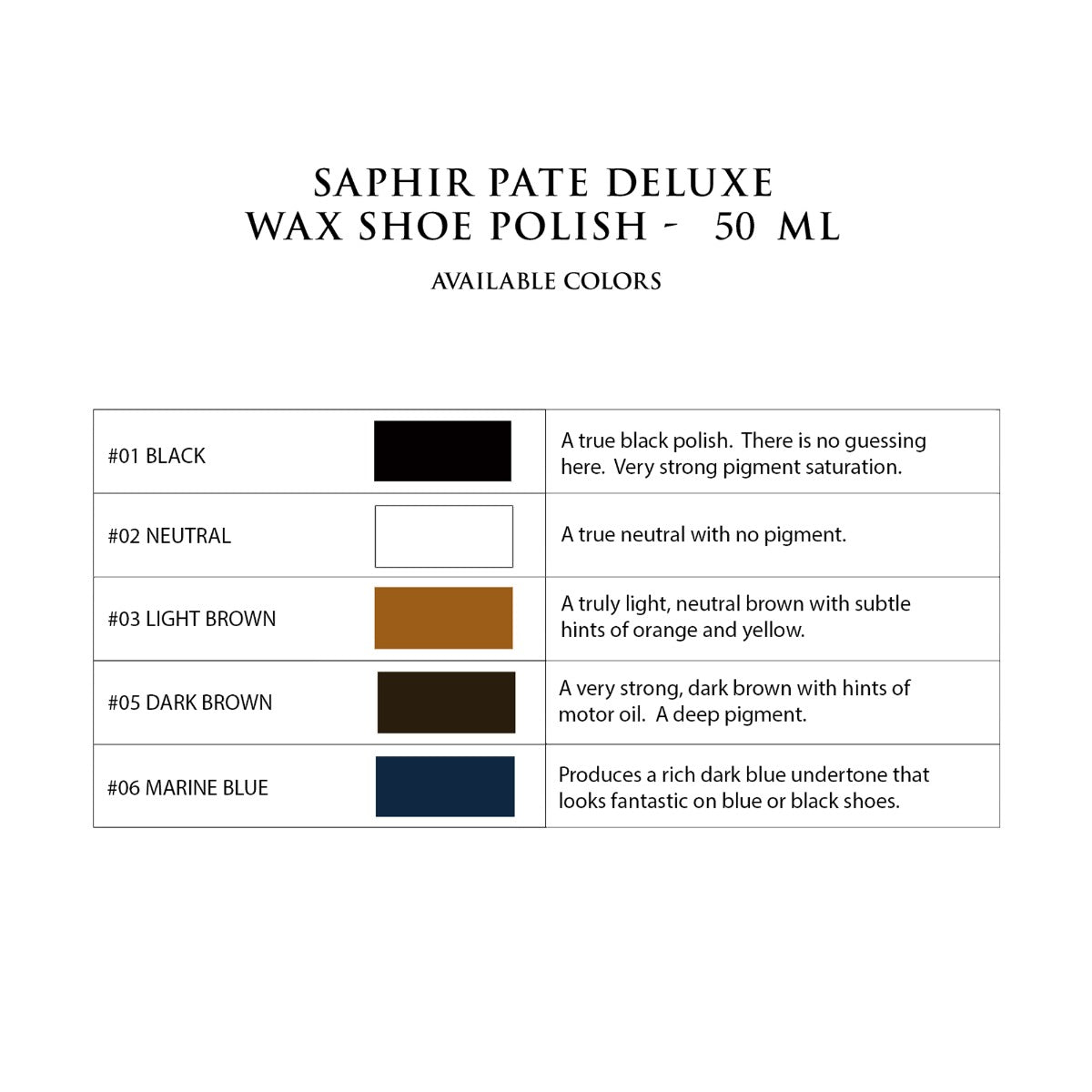 KirbyAllison.com Saphir Pâte de Luxe Wax Shoe Polish 50 ml: high-gloss wax polish for shoe shine.