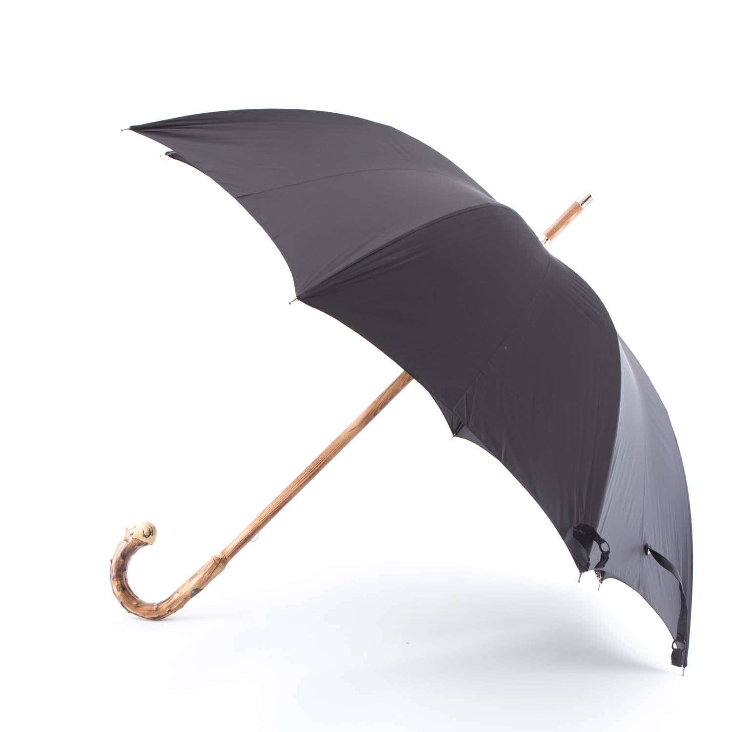 Maglia Francesco Black Canopy Umbrella with Broomwood Handle