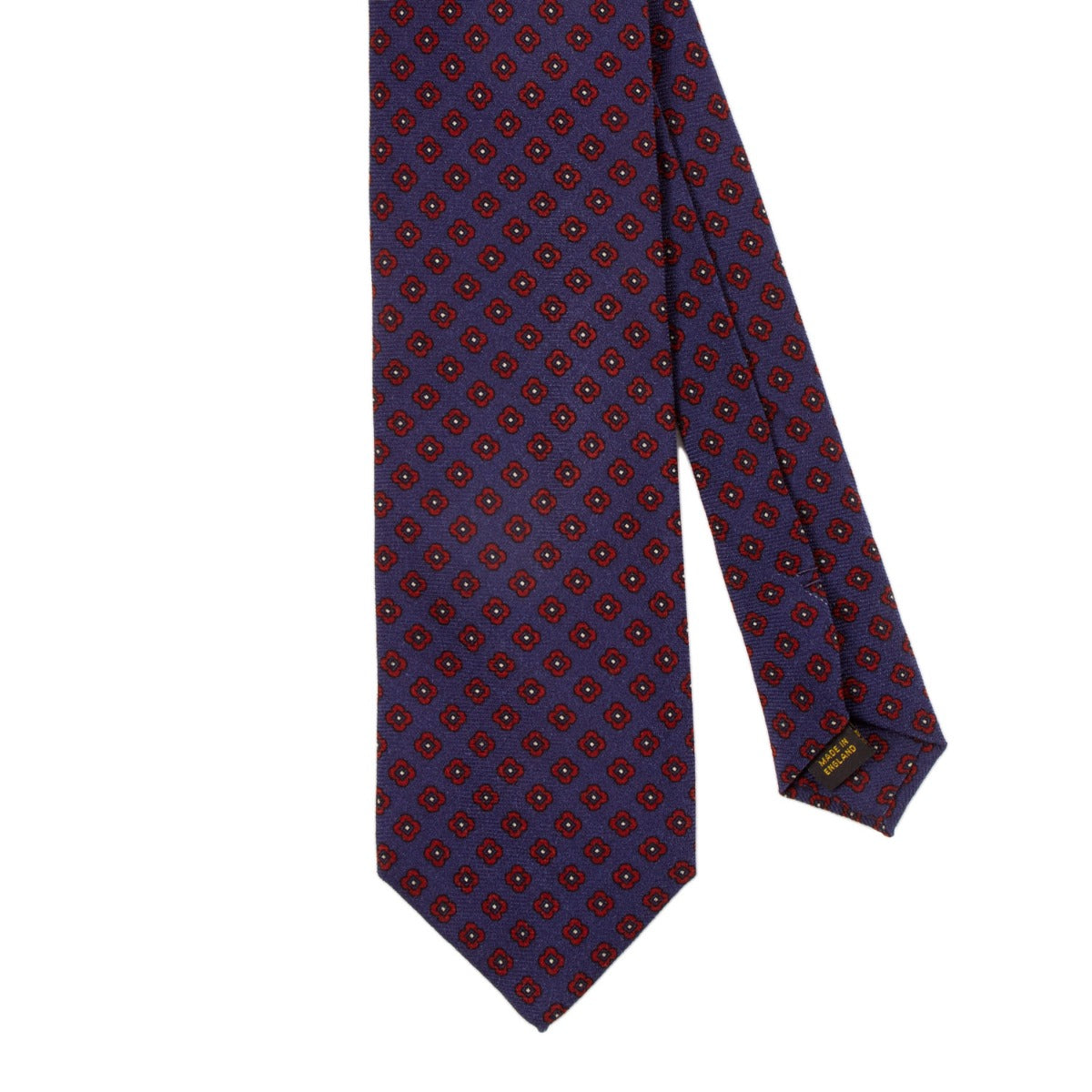 Sovereign Grade Butcher Blue Small Floral Wool Challis Tie ...